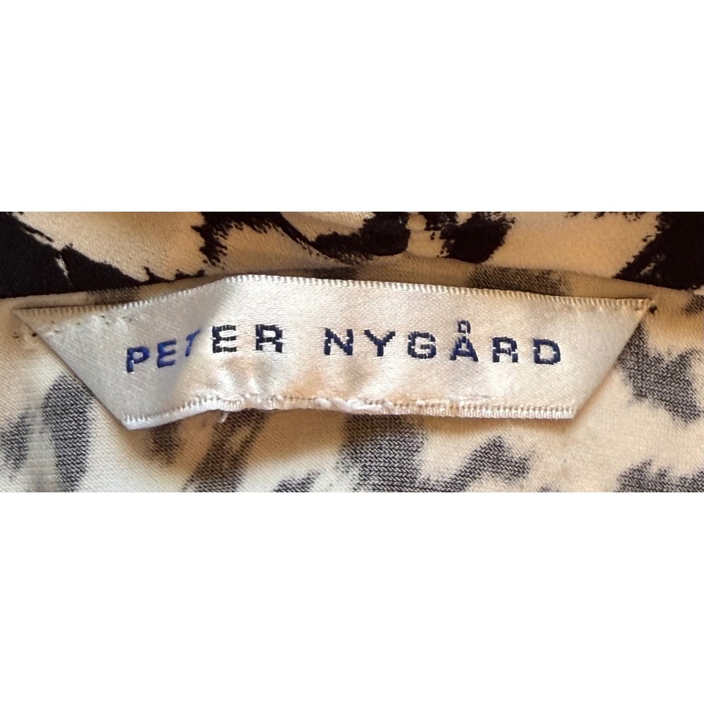 Peter Nygard Womens Black White Animal Print V-Neck Tunic Top 3/4 Sleeve Large - Picture 3 of 4